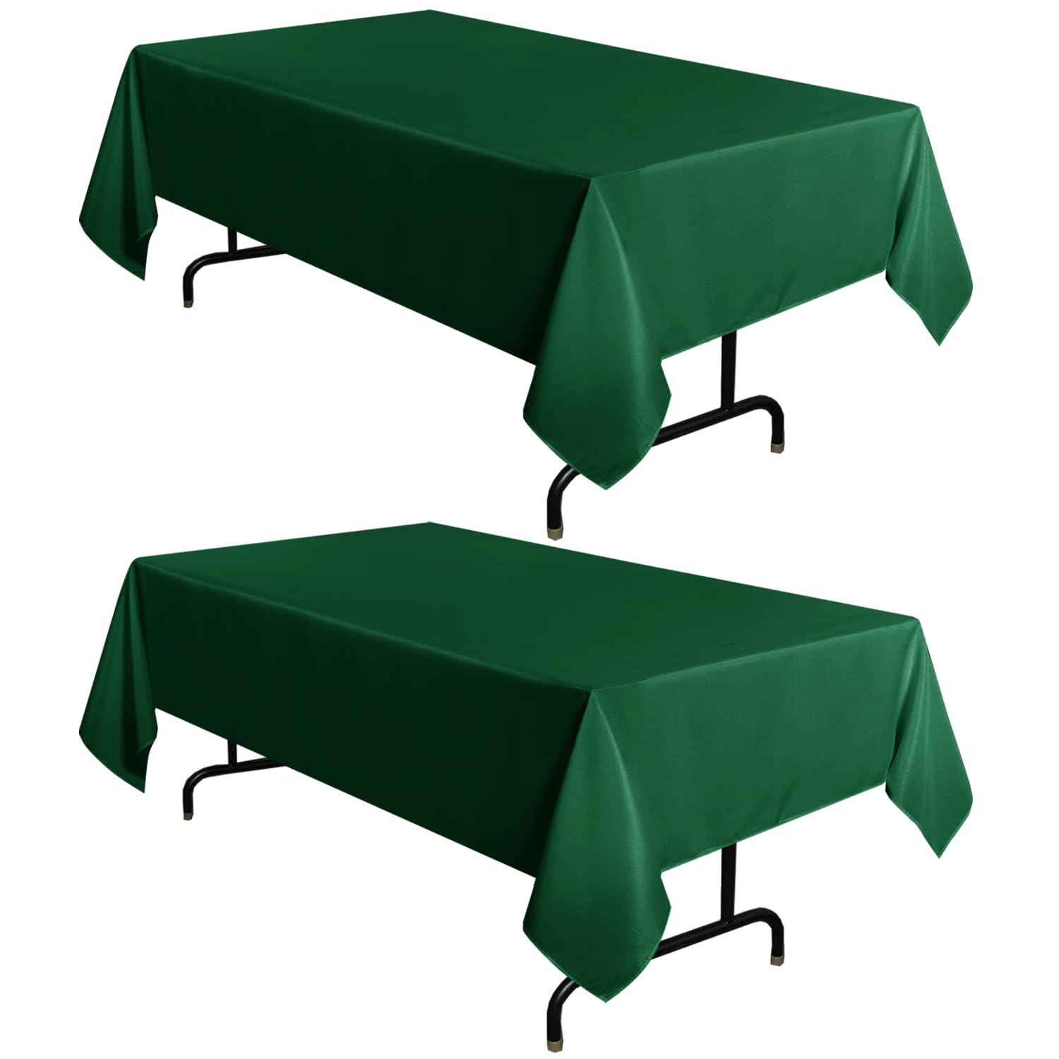 sancua 2 Pack Hunter Green Tablecloths 60x102 Inch Christmas Table Cloth