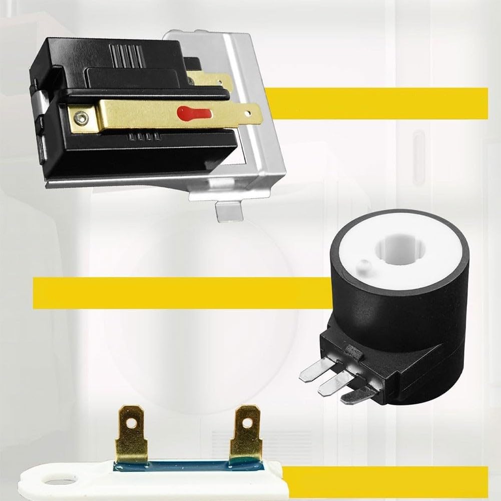 Kit de reparación de secadoras con encendido 279311, bobina de válvula de gas 279834 y sensor de llama 338906, compatible con secadoras de gas Kenmore, para piezas de repuesto para una