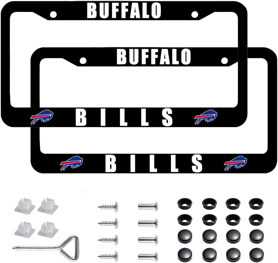 2 Pack Aluminum Alloy Buffalo License Plate Frame for Bills License Plate Cover