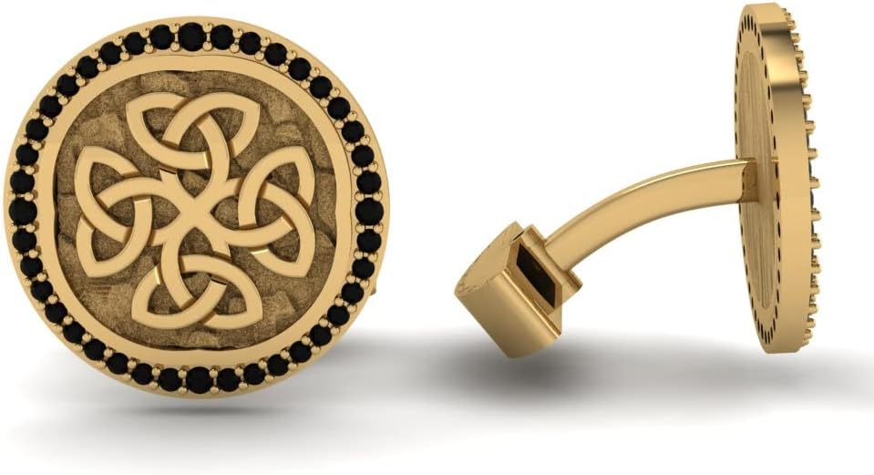 RATNAVALI ARTS Round Celtic Knot Design Cufflinks for Men with Gemstone | 925 Sterling Silver Formal & Wedding Wear Accessories | Gift Box Included