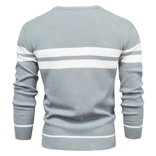 Men's Pullover Sweater O-Neck Patchwork Long Sleeve Warm Slim Casual Fashion Tops3
