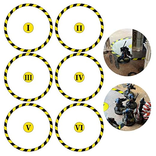 Jucoci Juego de 6 marcadores de objetivo compatibles con WH40k Wargame (miniatura no incluida)