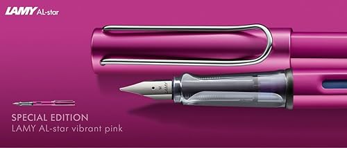 Miniatura 5 de Lamy 1232591 AL-star 299 - Bolígrafo de aluminio en color rosa vibrante con mango ergonómico y agarre transparente, con recambio grande, ancho de