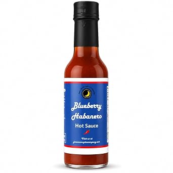 Blueberry Habanero Hot Sauce | Sweet Heat Blend | 5 fl oz | Rich blueberry flavor meets ripe habanero heat with warm notes of cinnamon and ginger in every bottle.