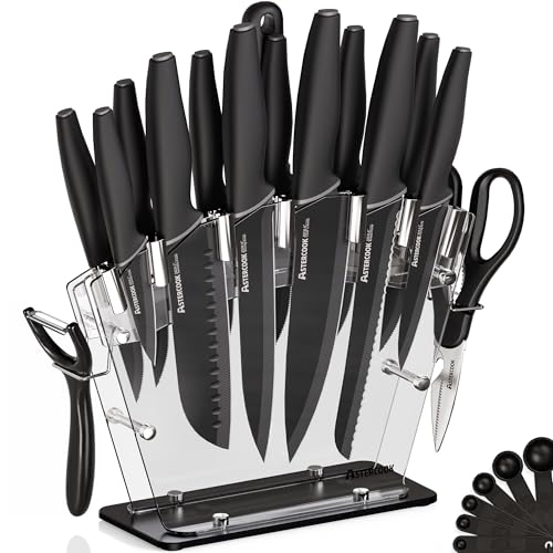 Astercook 22-Piece Knife Set Clear Block