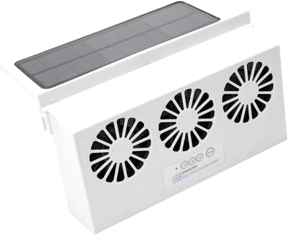 Solar Car Cooling Fan Usb Rechargeable Exhaust Ventilation Fan for Vehicles Compact Solar Powered Design for Cars Trucks and Boats Air Circulation and Temperature Control