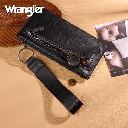 Montana West X Wrangler Women's Wallet Wristlet Bifold Wallet Ladies Tooling RFID Blocking Wallets with Zipper Pocket — view 3