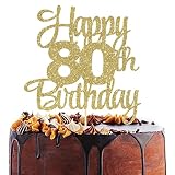 Happy 80th Birthday Cake Topper - 80th Anniversary Cake Topper,happy 80th Birthday Cake Topper,80 Ca