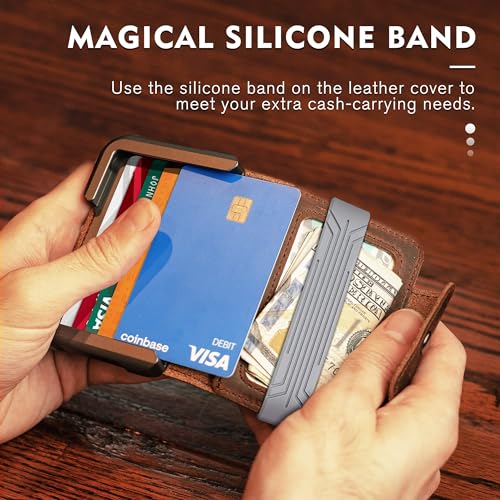 MURADIN Minimalist Slim Business Bifold Wallet for Men - Tactical Front Pocket Wallet with RFID Protection and Secure Card Holder4