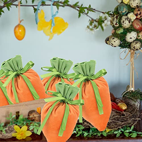 Ohnngbby Easter Gift Bags Velvet Carrot Bags 5pcs, Sweet Bags Drawstring Gift Bags - Image 4