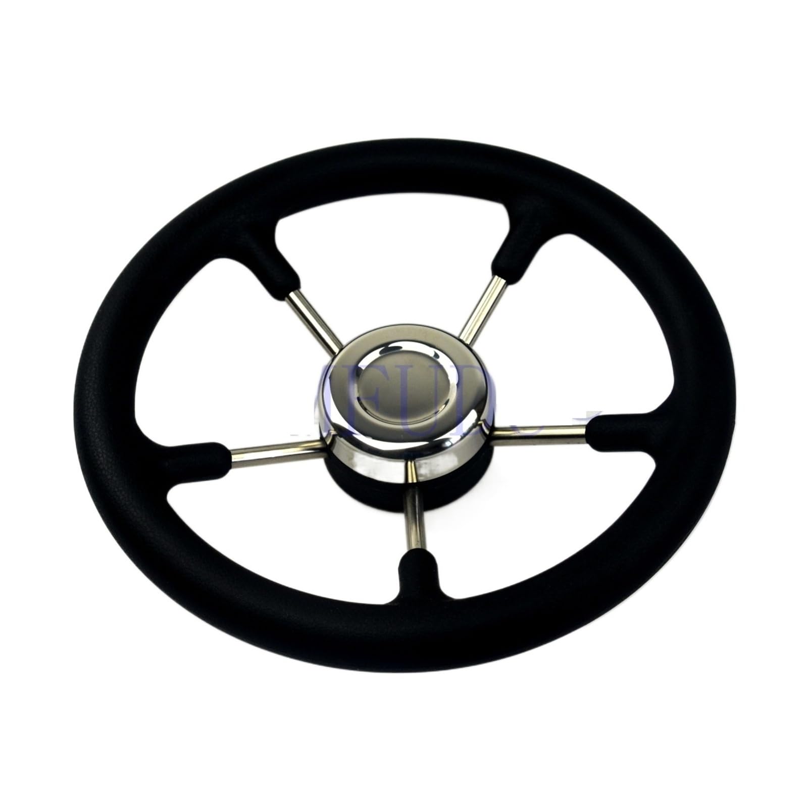 ZGYDNM Ship Steering Wheel 13-1 2 quot Boat Stainless Steel Steering Wheel with Polyurethane Foam Black 3 4 Quot Shaft Boat Accessories Marine Comfortable