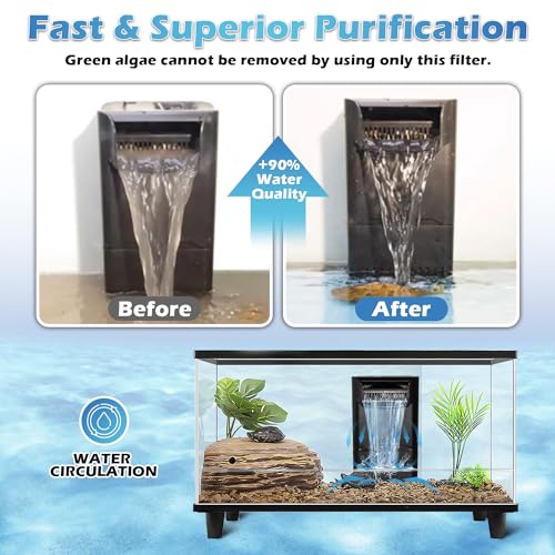Image of 222GPH 10W Turtle Tank Filter Aquarium Filter Power Adjustable 10-40 Gal