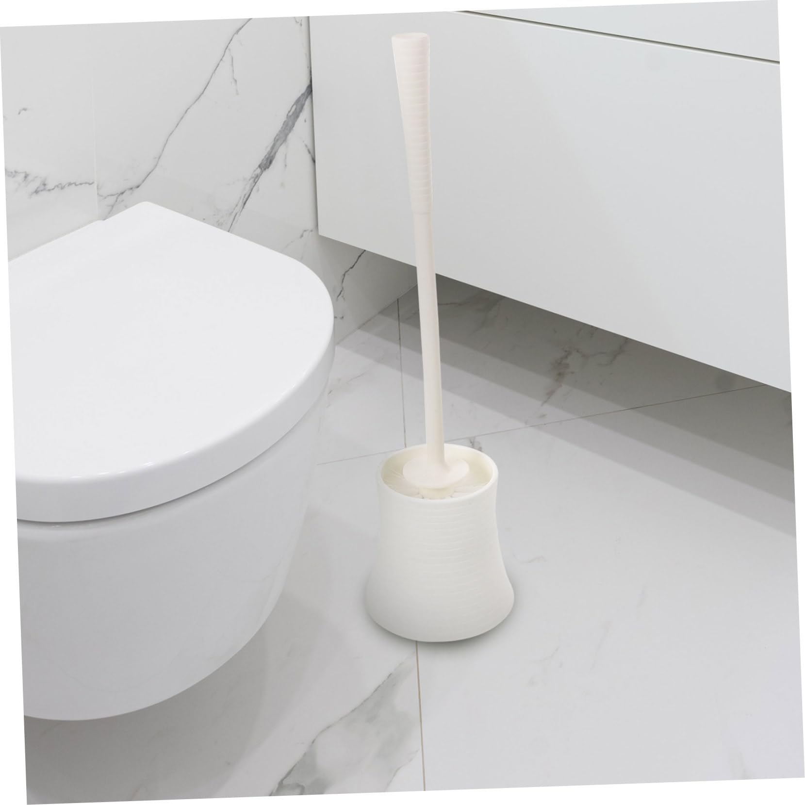 Zerodeko 2piezas Escobilla De Inodoro con Mango y Base Antideslizante para Baños Cepillo De Limpieza WC Higiénico y Duradero
