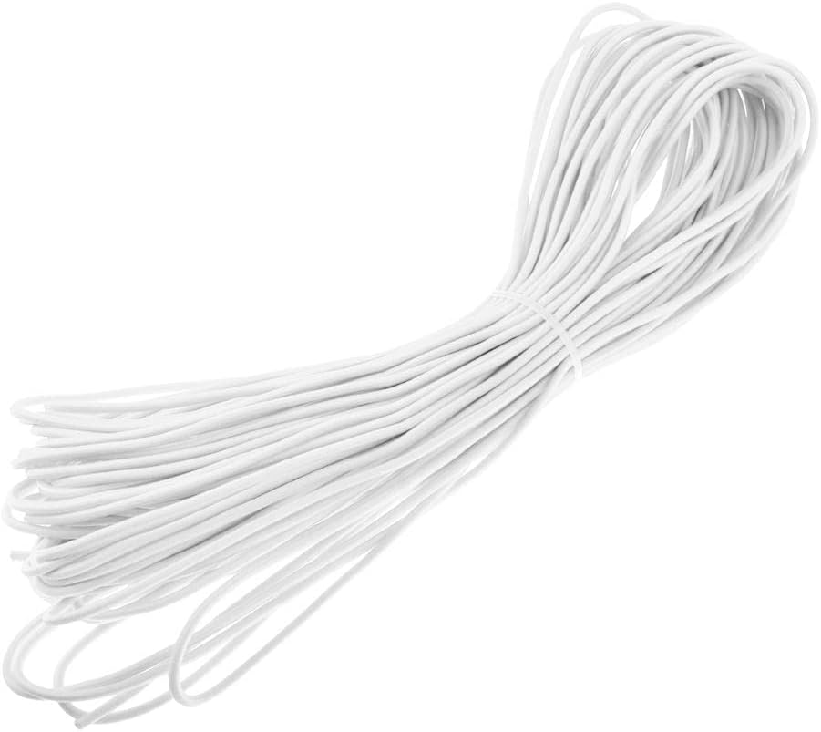 3mm Elastic Round Bungee Rope Shock Cord Tie Down Boats Trailers 20m White