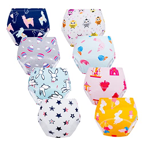 Cogindss Xmrlvn Pantalones de Entrenamiento para bebé, Ropa Interior de Entrenamiento para Orinal para niña, 2-3T, Paquete de 8