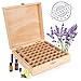 Wooden Essential Oil Box - Holds 52 (5-15 ml) & 6 (10ml Roll-On) Essential Oil Bottles - Perfect Essential Oils Case for Presentations - Protects Your Oils from Damaging Sunlight