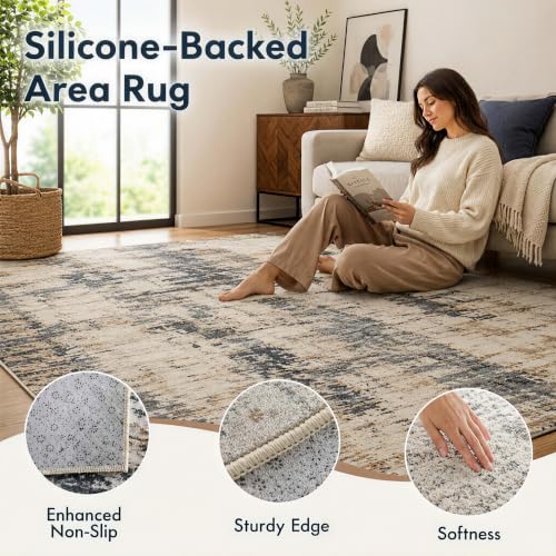 ICE ARMOR 5' x 7' Honey Pot Bee Garden Area Rug for Kids Playroom Nursery Bedroom, Pastel Floral Honeycomb Cartoon Nature Decorative Carpet, Non-Slip Silicone Backing Low Pile by ICE ARMOR - Used condition - Image 2