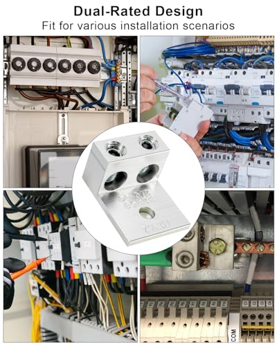 Cosses mécaniques gain de place double fil aluminium 2/0 pour jonctions électriques rapides