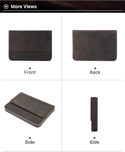 Miniatura 2 de Estuche de cuero 312 para bolígrafo, hecho a mano, estilo cajón, desmontable, estuche magnético para bolígrafos (12 marrones)..