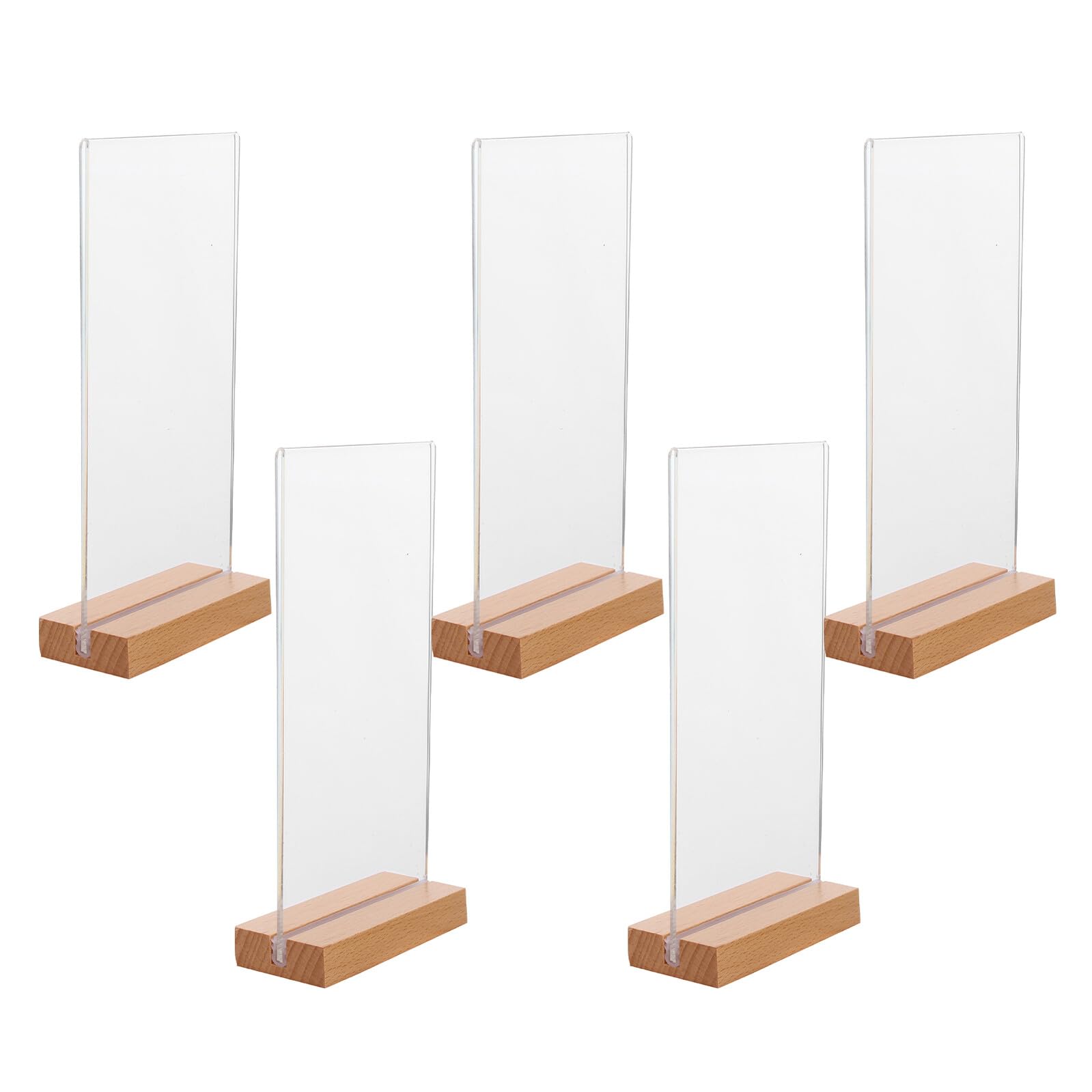 Présentoir Menu Acrylique avec Socle Bois Naturel aux Finitions Soignées