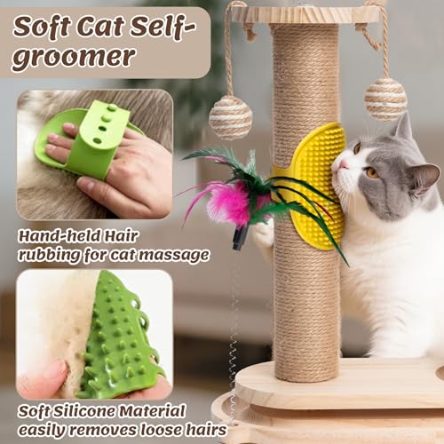 Rascador para gatos 5 en 1 con torre y juguete colgante miniatura 4
