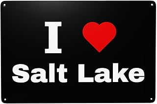 I Love Salt Lake Tin Signs 8x12 Inch Funny Vintage Metal Sign Man Cave Decor Garage Wall Decor