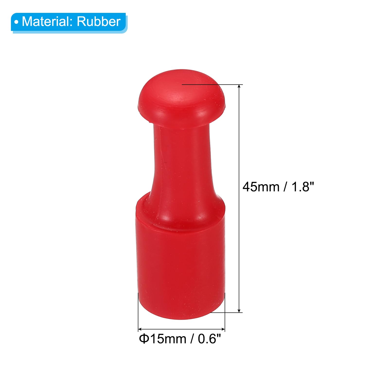 PATIKIL 15mm Stamp Rubber Round Handle, 5 Pack Rubber Knobs Stamp Mounts Drawer Pulls for Stamp Making DIY Crafting Scrapbooking Red - Image 2