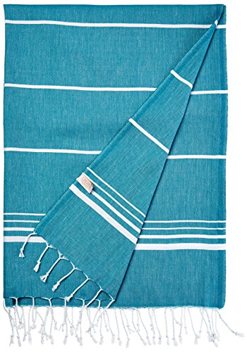 Cacala Turkish Beach Towels Quick Dry Prewashed For Soft Feel Extra Large Blanket Peshtemal For Bathroom, Travel, Pool, Swim, Yoga, Face, Hair And Gym Paradise, 37 In X 70 In, Aqua #TOP3