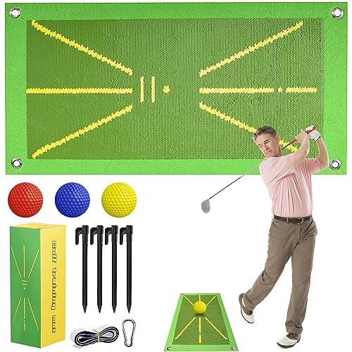 WenYa Golf Training Mat, Premium Golf Impact Mat for Swing Detection Batting, Correct Hitting Posture Golf Practice Swing Mat for Indoor/Outdoor and Swing Detection Batting