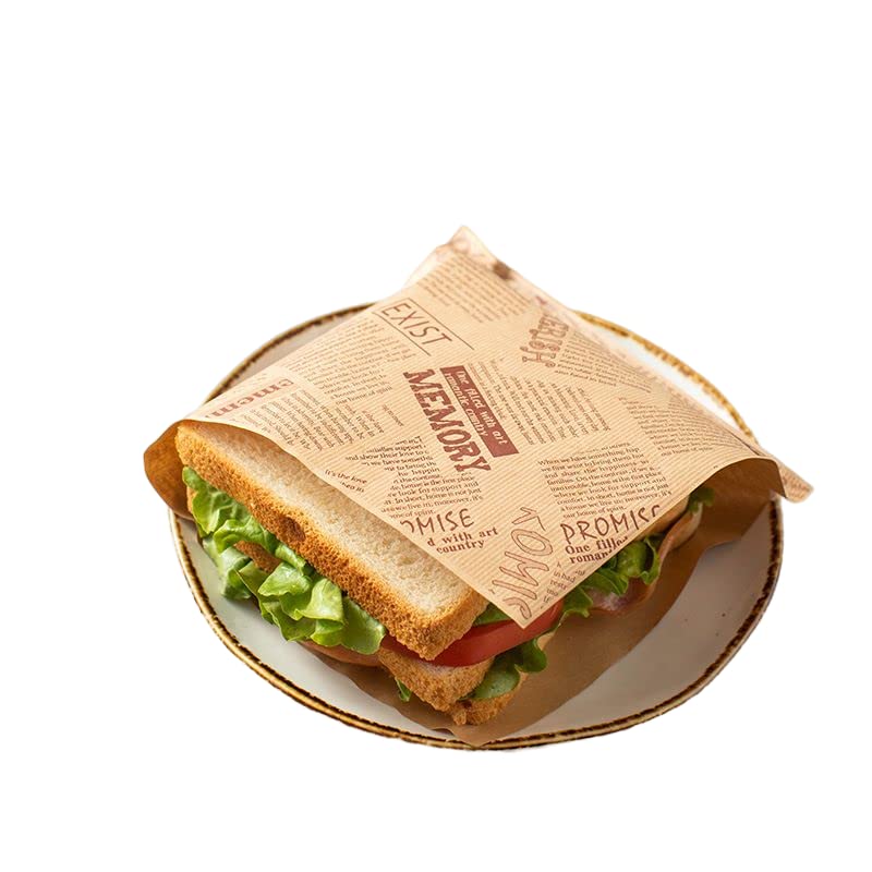 Laminated Paper Sandwich Bags, 100PCS Food Grade Grease Resistant Laminated Paper Bag, Double Open Bags for Bakery Cookies, Treats, Snacks, Sandwiches