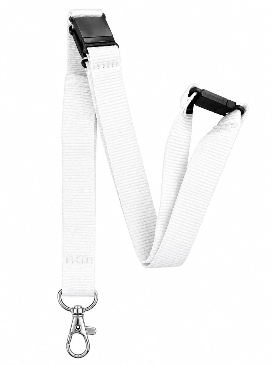 PAC Supplies Global Colourful 20mm Wide Lanyard with 3 Point (Triple) Safety Breakaway (White, 20)