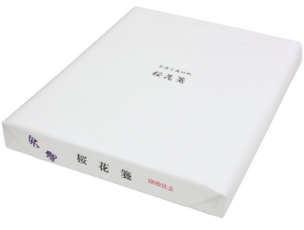 Amazon | 弘梅堂 書道画仙紙 手漉き 桜花箋 100枚 半切 （35