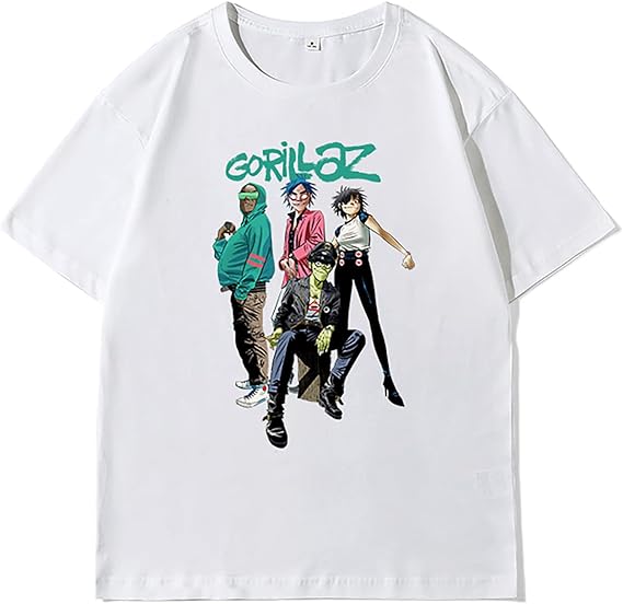 Amazon Gorillaz ゴリラズ ロック アメリカ 流行 欧米風 音楽 Tシャツ メンズ レディース Tシャツ 夏服 スポーツ プリント 半袖 個性的 無地 ゆったり 通気性 ファッション Tシャツ カットソー 通販