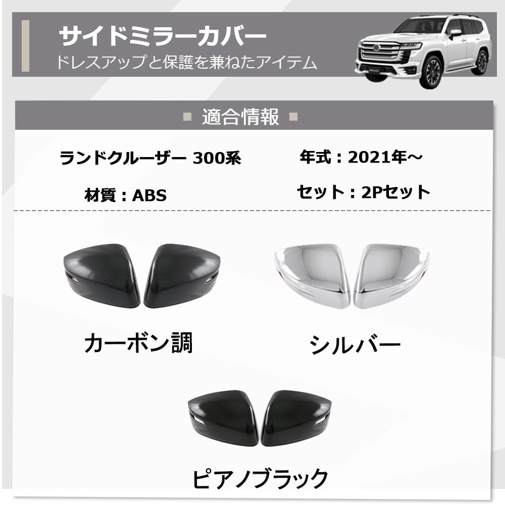 ランクル・ランドクルーザー 300ZX用純正ドアミラーカバー ブラック