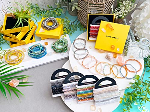 Catchy & Crafty Bracelet Crystal Stretch Stackable Layering Colorful Statement Bracelets Women Glass Beaded Boho Friendship Bridal Gift (Forest Green) #TOP6