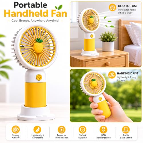 Image of VATSAL ENTEPRISE Portable Rechargeable Mini Handheld Fan Personal Cooling Fan with 3 Speed Modes Silent Operation Pocket Fan for Travel Office Makeup Kitchen & Outdoor Use [1 2 3 4 5]