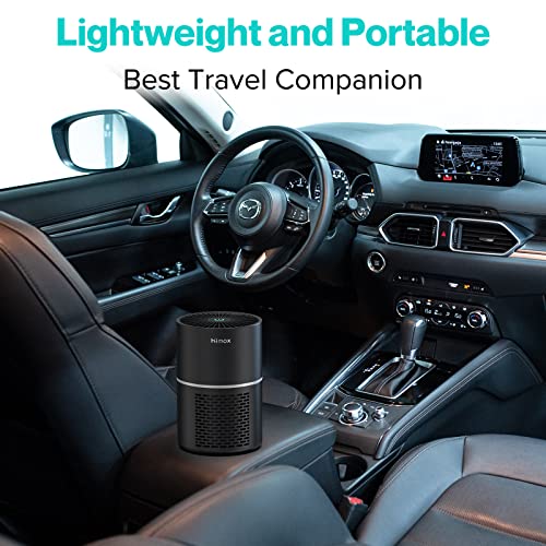 Small Portable Air Purifier For Home With White Noise, Himox Mini Air Cleaner For Desktop Bedroom Office Car Dorm, Usb Travel Air Purifier Ture Hepa Filter Smoke Dust Allergy Pet Odor Mold, No Adapter #TOP4