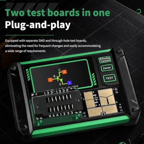 Image of LCR-AR1 Transistor Tester, Multi-Function Component Tester with LCR Meter, ESR Tester, Capacitor Detector, Infrared Decoder, Auto Mode for PNP NPN Zener Diode, 1.9 inch Display, USB Type C Charging