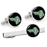 Kooer Elven Leaf Cufflinks Personalized Wedding Cuff Links Tie Clip Jewelry Set (cufflinks tie clip