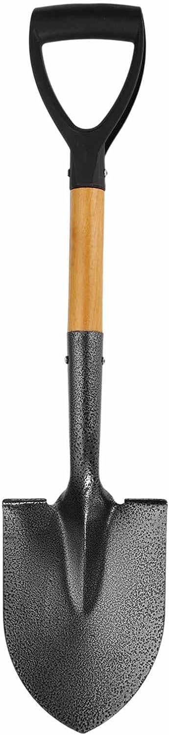 HARFINGTON Digging Shovel 26.8 x 6 Metal Round Head Shovel with D Handle for Camping Gardening Beach