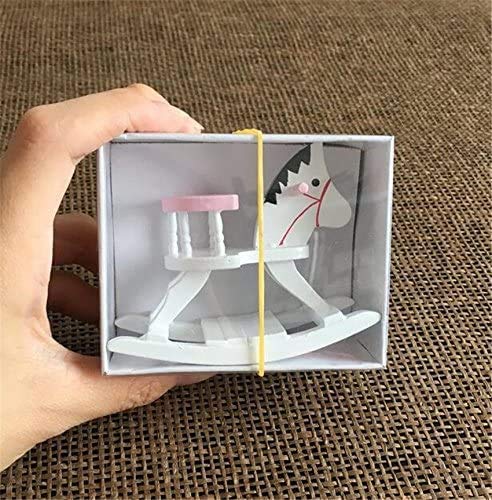 Escena para adultos 1:12 casa de muñecas en miniatura, silla mecedora de caballos de madera, puede sacudir, paisaje de memoria que vale la pena comprar 4