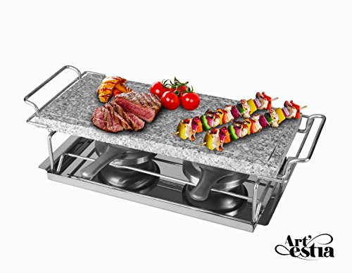 Artestia Sizzling Hot Cooking Stone Griller with dual Rechauds