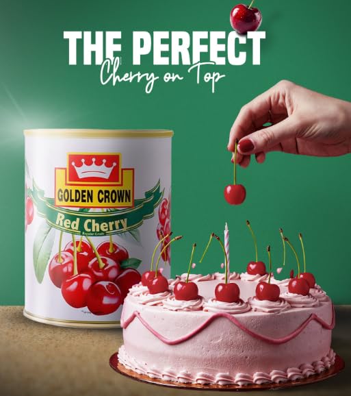 Momswaad Golden Crown Red Cherry Regular with Stem Fruit Canned (840 gm, Pack of 1 1