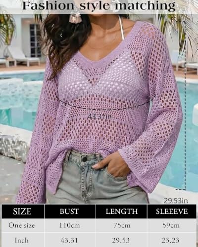 Image of CoCozy Crochet Cover Up for Women Mesh Hollow Out Bikini Cover Ups for Swimwear Summer Swimsuit 2026