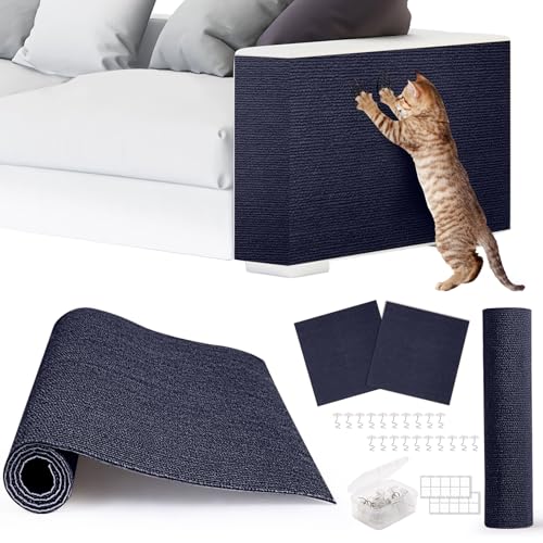 ACEDIGI 4pack Cat Scratch Couch Furniture and Wall Protector | Adhesive Cat Scratch Pad for Covering Cat Tower, DIY Climbing Cat Scratcher Couch Protector from Cat Claws Scratching (Blue) by ACEDIGI - Used condition - US$24.28