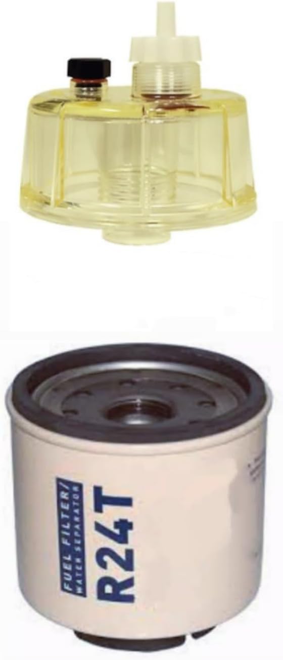 Fuel Filter R24T Fuel/Water Separator with Cup Compatible with Parker Racor R24T 10 microns