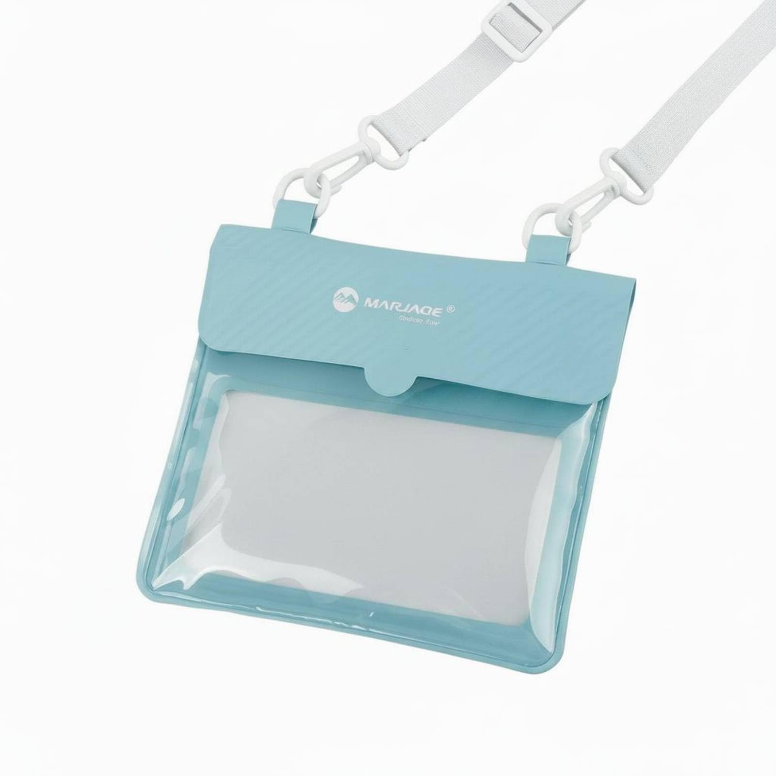 Transparent Window Waterproof Phone Pouch Adjustable Strap PVC Phone Pouch, Carbon Blue | Map Covers | Hiking Gear | Camping & Hiking | Outdoor Sports-picture-12