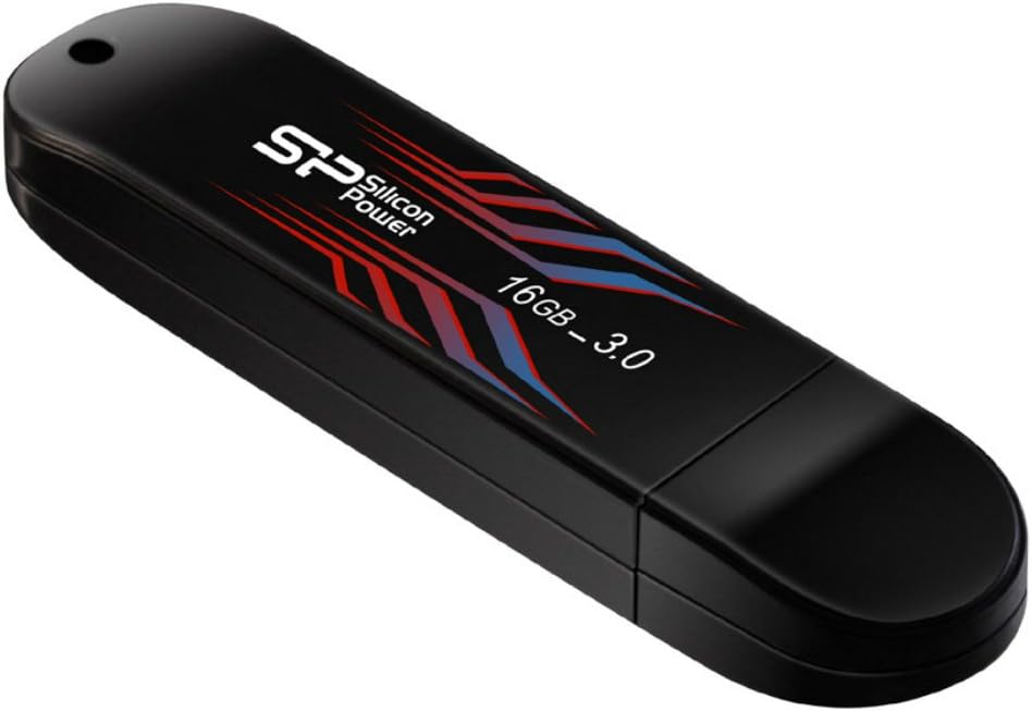 Silicon Power 16 GB Blaze B10 USB 3.0 Flash Drive, Read/Write Speed up to 80/25 MB/s SP016GBUF3B10V1B, Turkey Blue
