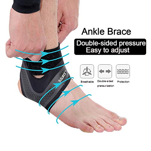 Spotbrace Ankle Support For Men And Women - Neoprene Breathable Adjustable Ankle Brace,Elastic Sprain Foot Sleeve For Plantar Fasciitis, Running, Basketball-1 Pair(L) #TOP2