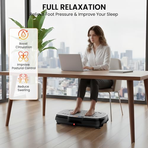 Image of Vibration Plate Exercise Machine: TISSCARE Vibrating Plates for Weight Loss and Lymphatic Drainage, 400lbs Shake Plate Whole Body Workout Platform for Home Fitness Fat Burner Gifts